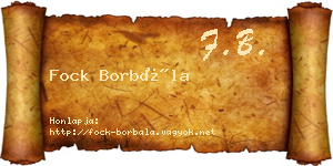 Fock Borbála névjegykártya