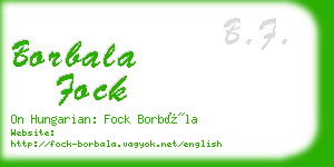 borbala fock business card